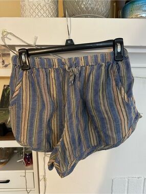 Women's Striped Drawstring Cotton Shorts